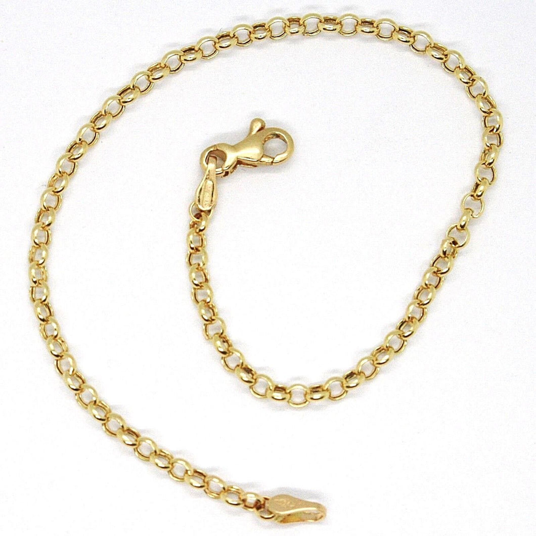 18K YELLOW GOLD BRACELET, 18 CM, MINI ROLO 2 MM CIRCLE LINKS, MADE IN ITALY