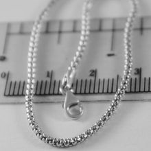 Load image into Gallery viewer, 18K WHITE GOLD CHAIN LITTLE BASKET ROUND POPCORN LINK 2 MM WIDTH 17.72 IN
