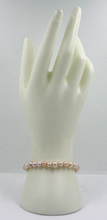 Cargar imagen en el visor de la galería, Pulsera de oro amarillo de 18 quilates de 18,1 cm con perlas barrocas de agua dulce redondas/ovaladas de color rosa de 6,5 mm.
