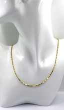 Load image into Gallery viewer, 18k yellow gold chain oval triangular 2.2x7mm rounded tubes links, 45cm 18&quot;
