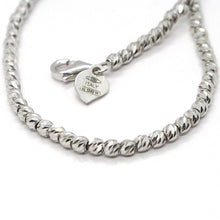 Load image into Gallery viewer, 18K WHITE GOLD BRACELET, 17 CM, FINELY WORKED SPHERES, 2.5 MM DIAMOND CUT BALLS

