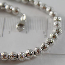 Load image into Gallery viewer, 18K WHITE GOLD BRACELET WITH FINELY WORKED SPHERES 5 MM BALLS MADE IN ITALY
