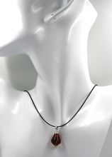 Charger l&#39;image dans la galerie, Pendentif en or blanc 18 carats avec ambre orange naturel en forme de goutte 19x13 mm
