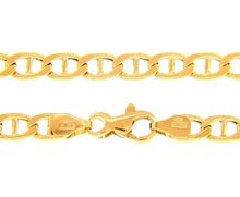 Cargar imagen en el visor de la galería, CADENA DE ORO AMARILLO DE 18 QUILATES, PLANA, MARINERA, OVALADA, GRANDE, 5 MM, 50 CM, 20&quot;
