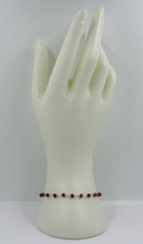 Cargar imagen en el visor de la galería, Pulsera de cuentas de oro amarillo de 18 quilates de 7,5&quot; con rubíes rojos facetados de 3,5 mm, rubí
