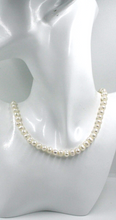 Load image into Gallery viewer, 18k yellow gold 16&quot; necklace, 7/7.5mm baroque freshwater round/oval white pearls
