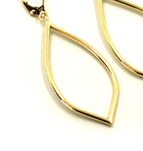 Load image into Gallery viewer, 18k yellow gold pendant 55mm earrings with big smooth 40X19mm tubular drops
