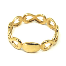 Load image into Gallery viewer, SOLID 18K YELLOW GOLD RING, INFINITY INFINITE ROW, SMOOTH, MADE IN ITALY
