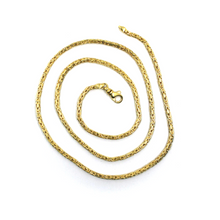 Load image into Gallery viewer, 18k yellow gold squared tubular 1.9mm byzantine chain necklace, 50cm 20&quot; solid
