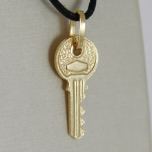 Load image into Gallery viewer, 18K YELLOW GOLD FLAT KEY SMOOTH PENDANT CHARM, LUCKY, SECRET, LOVE MADE IN ITALY
