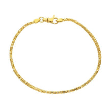 Load image into Gallery viewer, 18k yellow gold squared tubular 1.9mm byzantine bracelet, 19cm 7.5&quot; solid
