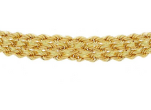 Load image into Gallery viewer, 18k yellow gold multi-strand 3 ropes wires braided necklace 6 mm wide, 17&quot; long
