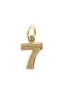 18K YELLOW GOLD NUMBER 7 SEVEN PENDANT CHARM, 0.7 INCHES, 17 MM, MADE IN ITALY