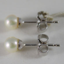 Load image into Gallery viewer, SOLID 18K WHITE OR YELLOW GOLD EARRINGS WITH PEARL PEARLS 5 MM, MADE IN ITALY
