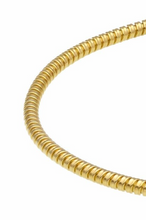 Load image into Gallery viewer, 18k yellow gold omega, gas pipe, rounded 3mm, tubular, spiral bracelet 7.9&quot;
