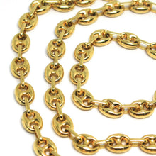 Load image into Gallery viewer, 18K YELLOW GOLD MARINER CHAIN BIG 6 MM, 20 INCHES, ANCHOR ROUNDED NECKLACE
