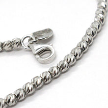 Load image into Gallery viewer, 18K WHITE GOLD BRACELET, 17 CM, FINELY WORKED SPHERES, 2.5 MM DIAMOND CUT BALLS
