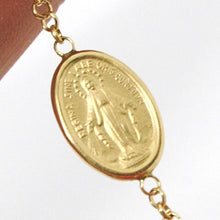 Load image into Gallery viewer, 18K YELLOW GOLD  ROSARY BRACELET, 5 MM SPHERES, CROSS &amp; MIRACULOUS MEDAL
