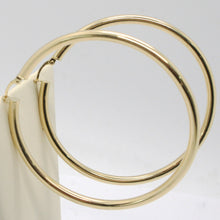 Load image into Gallery viewer, 18K YELLOW GOLD ROUND CIRCLE EARRINGS DIAMETER 70 MM, WIDTH 3 MM, MADE IN ITALY
