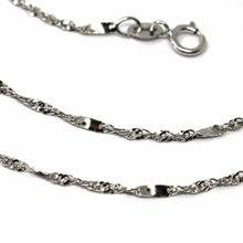 Load image into Gallery viewer, 18K WHITE GOLD CHAIN, 1.5 MM SINGAPORE ROPE SPIRAL ALTERNATE LINK, 17.7 INCHES
