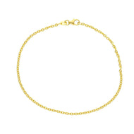 Solid 18k yellow gold rolo circles thin 1.5mm bracelet, 7.5 inches lobster clasp