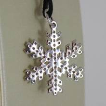 Load image into Gallery viewer, 18K WHITE GOLD SNOWFLAKE PENDANT 25 MM, 0.98 INCHES, ZIRCONIA
