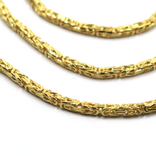 Load image into Gallery viewer, 18k yellow gold squared tubular 1.9mm byzantine chain necklace, 50cm 20&quot; solid
