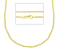 Cadena fina de 1,5 mm con círculos rolo de oro amarillo macizo de 18 quilates, 18 pulgadas, cierre de langosta