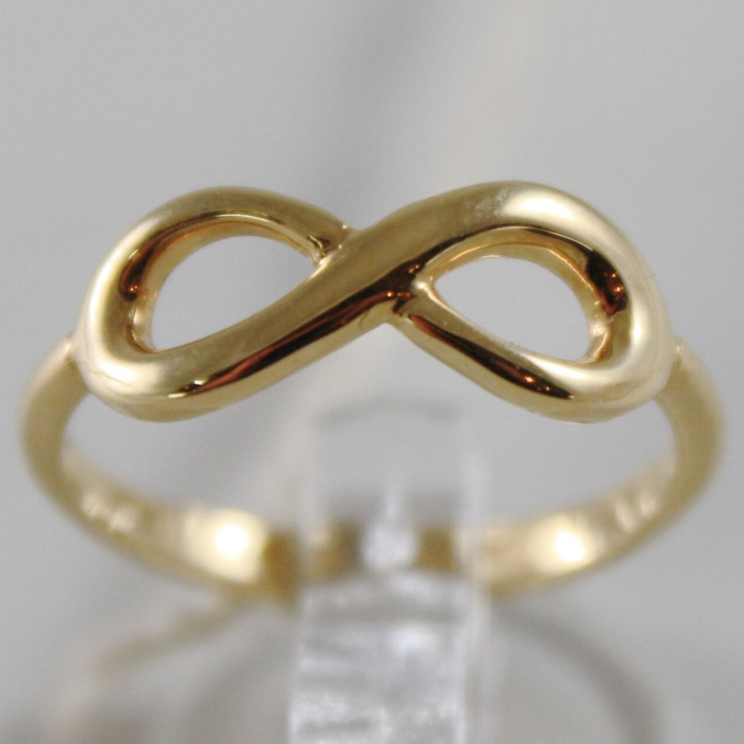SOLID 18K YELLOW GOLD BAND INFINITE RING LUMINOUS ENDLESS INFINITY MADE IN ITALY