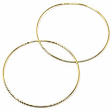 Load image into Gallery viewer, 18K YELLOW GOLD ROUND CIRCLE HOOP EARRINGS DIAMETER 50 MM x 1 MM, MADE IN ITALY
