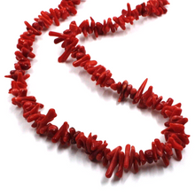 Load image into Gallery viewer, 18k yellow gold necklace 16&quot; with tube red bamboo coral length 5-15mm
