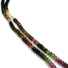 Load image into Gallery viewer, 18k yellow gold necklace 20&quot;, 5mm multicolor natural tourmaline faceted ovals
