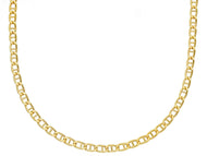 Cadena de oro amarillo de 18 quilates con eslabones náuticos ovalados de 2,5 mm, 60 cm y 24 pulgadas