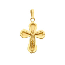 Load image into Gallery viewer, Solid 18k yellow gold cross satin and luster with Jesus made in Italy
