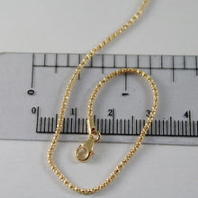 Load image into Gallery viewer, 18K YELLOW GOLD CHAIN MINI BASKET ROUND POPCORN LINK 1 MM WIDTH 19.69 INCH
