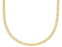 Load image into Gallery viewer, 18K YELLOW GOLD CHAIN FLAT BOAT MARINER OVAL NAUTICAL LINK 2.5mm, 45 cm, 18&quot;
