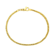 Load image into Gallery viewer, 18k yellow gold squared tubular 2.4mm byzantine bracelet, 19cm 7.5&quot; solid
