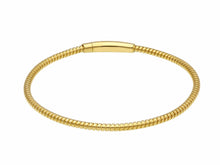 Load image into Gallery viewer, 18k yellow gold omega, gas pipe, rounded 3mm, tubular, spiral bracelet 7.9&quot;
