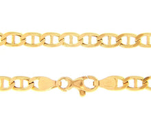 Load image into Gallery viewer, 18K YELLOW GOLD CHAIN FLAT BOAT MARINER OVAL NAUTICAL LINK 4.5mm, 60 cm, 24&quot;
