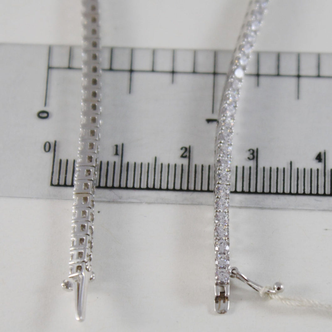 SOLID 18K WHITE GOLD TENNIS BRACELET WITH ZIRCONIA 5.80 CARATS
