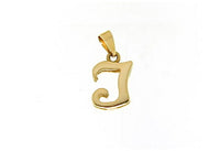 18K YELLOW GOLD LUSTER PENDANT WITH INITIAL I LETTER I MADE IN ITALY 0.71 INCHES