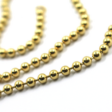 Load image into Gallery viewer, Solid 18k yellow gold 2mm smooth balls ball spheres chain, length 60cm 24&quot;
