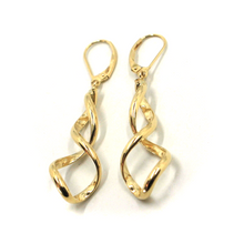 Load image into Gallery viewer, 18k yellow gold pendant 50mm earrings with smooth 35mm braided tubular spiral
