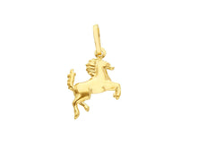 Load image into Gallery viewer, 18K YELLOW GOLD ROUNDED HORSE PENDANT CHARM 22 MM SMOOTH BRIGHT MADE IN ITALY
