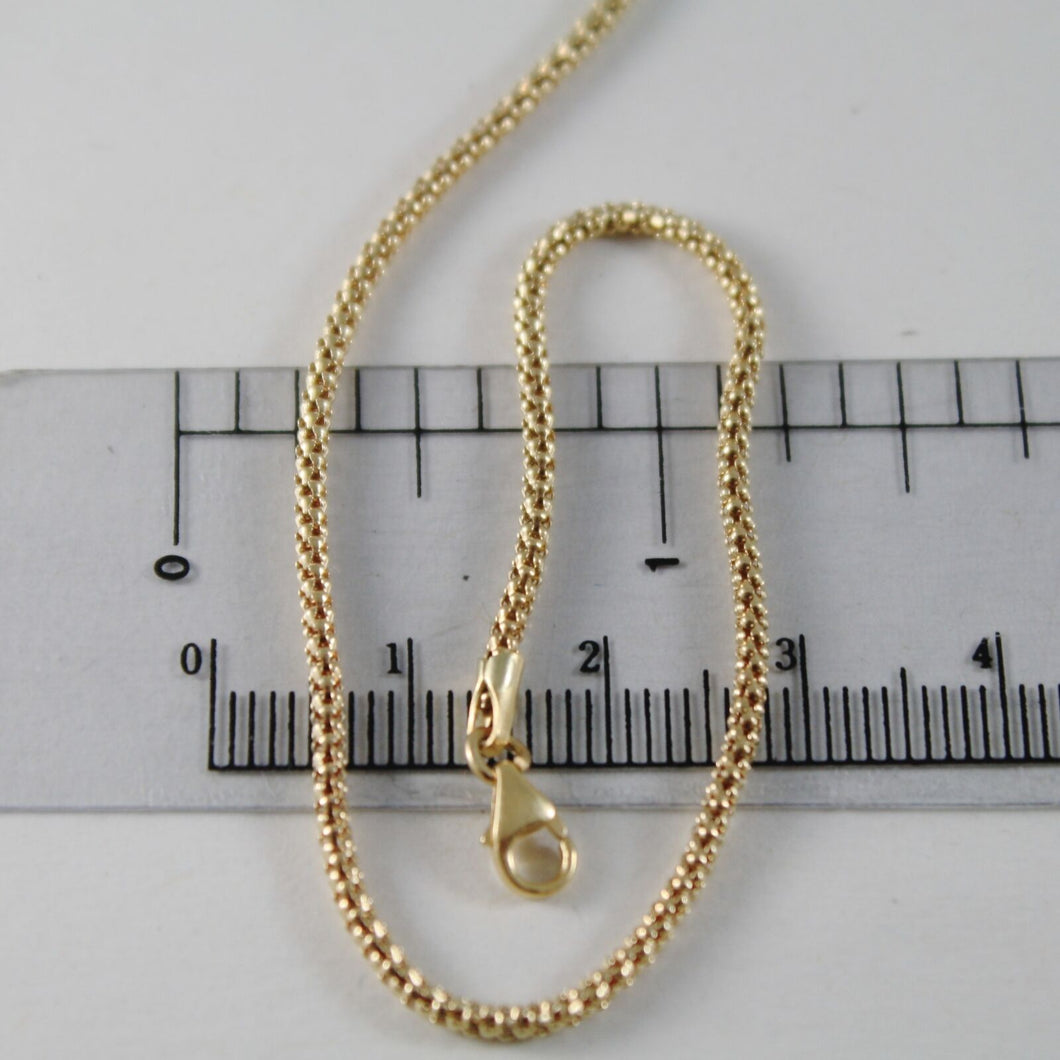 18K YELLOW GOLD CHAIN LITTLE BASKET ROUND LINK POPCORN 2 MM WIDTH 19.69 IN