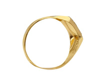 Load image into Gallery viewer, 18k yellow white rose gold band signet man chevalier ring 11mm central square
