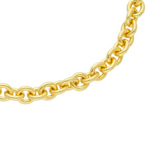 Load image into Gallery viewer, Solid 18k yellow gold rolo circles 4mm chain, 20 inches, lobster clasp
