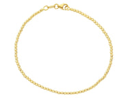 18K YELLOW GOLD BRACELET, 20 CM, FINELY WORKED SPHERES, 2 MM DIAMOND CUT BALLS