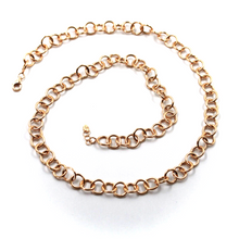 Load image into Gallery viewer, 18k rose pink gold chain 20&quot;, round circle rolo link diameter 8mm, Made in Italy
