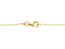 Load image into Gallery viewer, 18k yellow gold rolo necklace family central with 6mm boy girl and hearts, love
